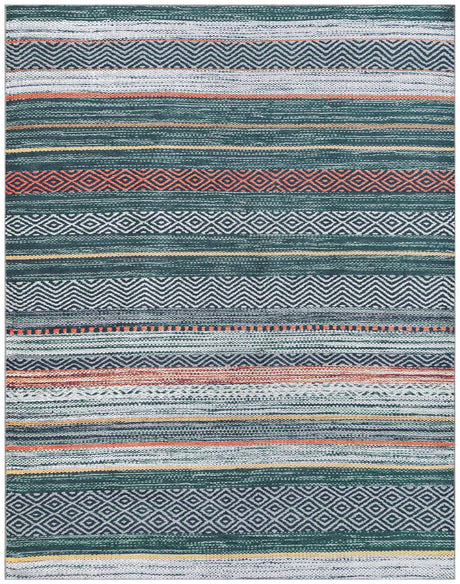 Washable Green 7' 10 x 10' Yara Rectangle Area Rug Easy to Clean Stain Resistant & Durable Polyester & Chenille Carpet for Sale at Rug Engine