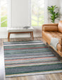 Washable Green 6' x 9' Yara Rectangle Area Rug Easy to Clean Stain Resistant & Durable Polyester & Chenille Carpet for Sale at Rug Engine