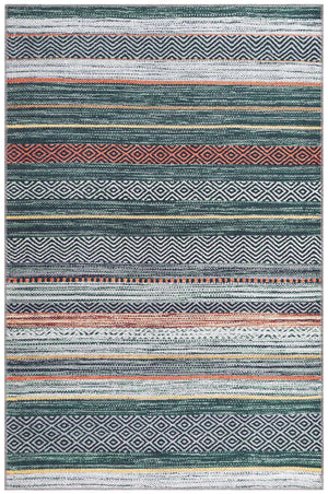 Green 4' x 6' Yara Washable Rectangle Rug