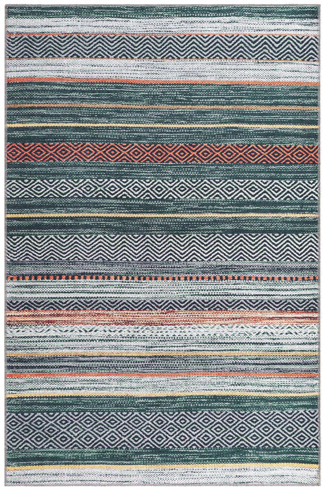 Green 4' x 6' Yara Washable Rectangle Rug