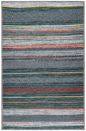 Washable Green 2' x 3' Yara Rectangle Area Rug Easy to Clean Stain Resistant & Durable Polyester & Chenille Carpet for Sale at Rug Engine
