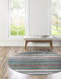 Washable Green 7' 10 x 7' 10 Yara Round Area Rug Easy to Clean Stain Resistant & Durable Polyester & Chenille Carpet for Sale at Rug Engine