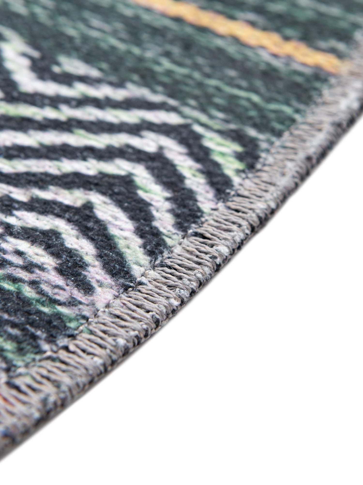 Washable Green 7' 10 x 7' 10 Yara Round Area Rug Easy to Clean Stain Resistant & Durable Polyester & Chenille Carpet for Sale at Rug Engine