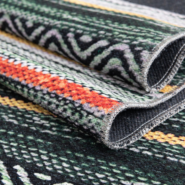Washable Green 7' 10 x 7' 10 Yara Octagon Area Rug Easy to Clean Stain Resistant & Durable Polyester & Chenille Carpet for Sale at Rug Engine