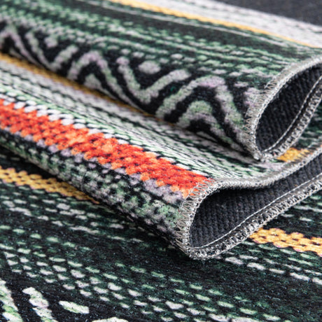 Green 2' x 8' Yara Washable Runner Rug