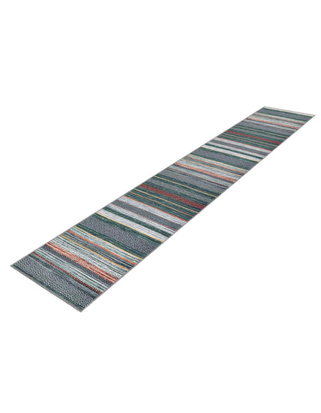 Washable Green 2' x 8' Yara Runner Area Rug Easy to Clean Stain Resistant & Durable Polyester & Chenille Carpet for Sale at Rug Engine