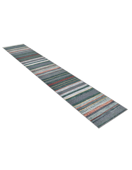 Washable Green 2' x 8' Yara Runner Area Rug Easy to Clean Stain Resistant & Durable Polyester & Chenille Carpet for Sale at Rug Engine