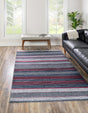 Washable Navy Blue 2' x 3' Yara Rectangle Area Rug Easy to Clean Stain Resistant & Durable Polyester & Chenille Carpet for Sale at Rug Engine