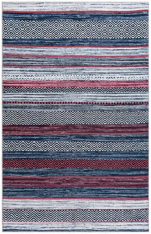Navy Blue 5' x 8' Yara Washable Rectangle Rug