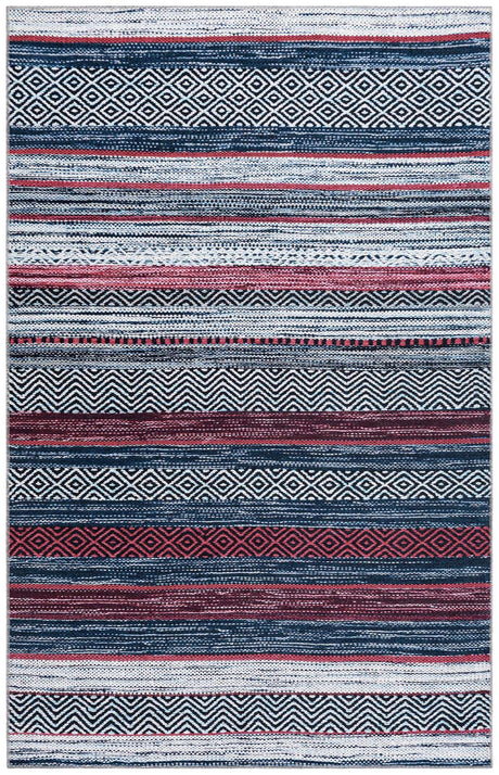 Navy Blue 5' x 8' Yara Washable Rectangle Rug