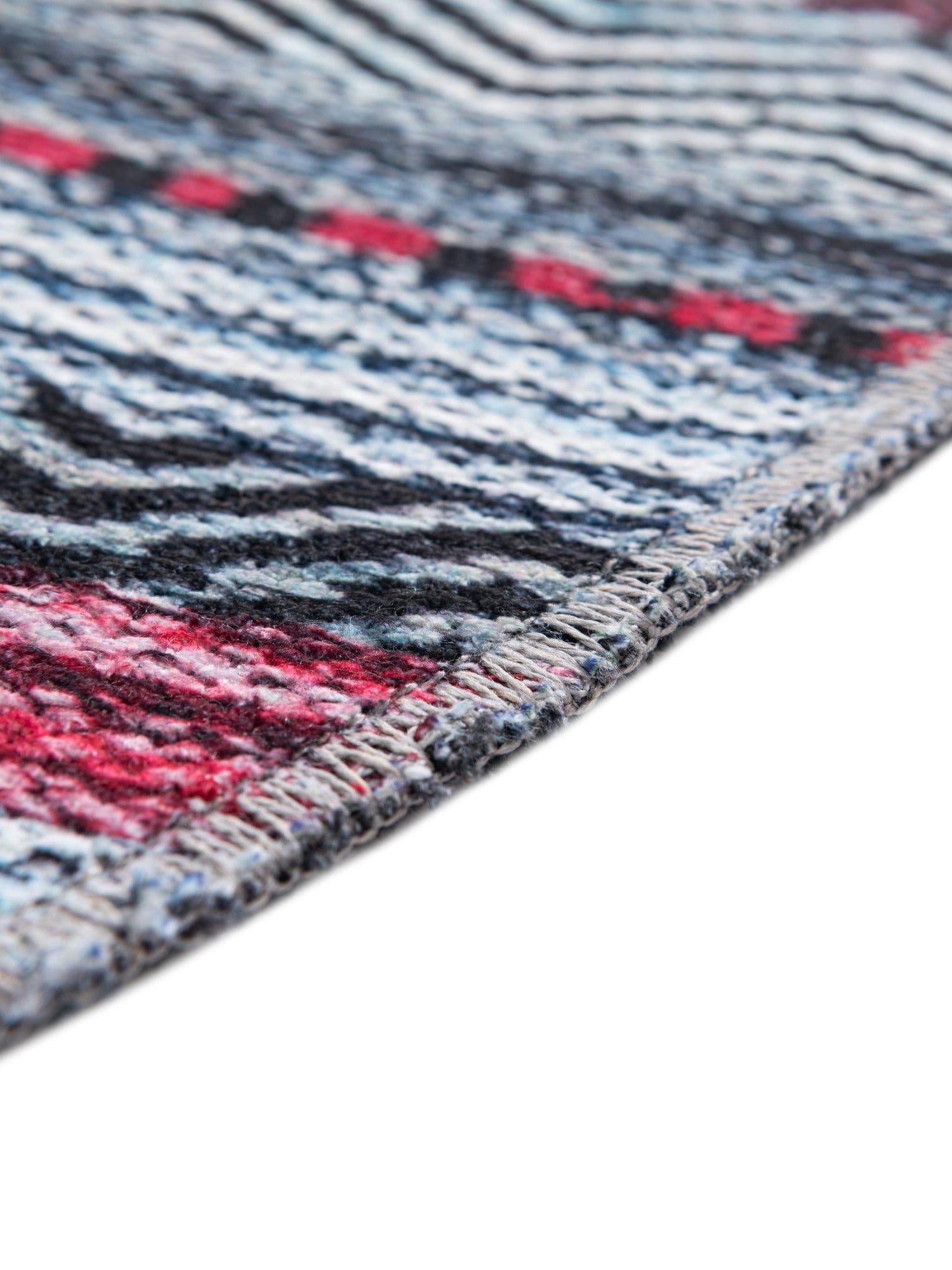 Washable Navy Blue 6' x 6' Yara Round Area Rug Easy to Clean Stain Resistant & Durable Polyester & Chenille Carpet for Sale at Rug Engine
