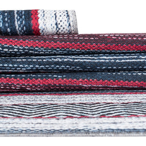 Washable Navy Blue 2' 7 x 10' Yara Runner Area Rug Easy to Clean Stain Resistant & Durable Polyester & Chenille Carpet for Sale at Rug Engine
