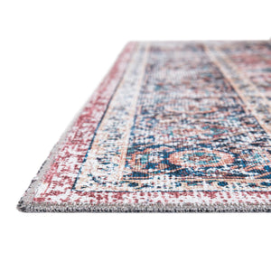 Washable Navy Blue 2' x 3' Yara Rectangle Area Rug Easy to Clean Stain Resistant & Durable Polyester & Chenille Carpet for Sale at Rug Engine