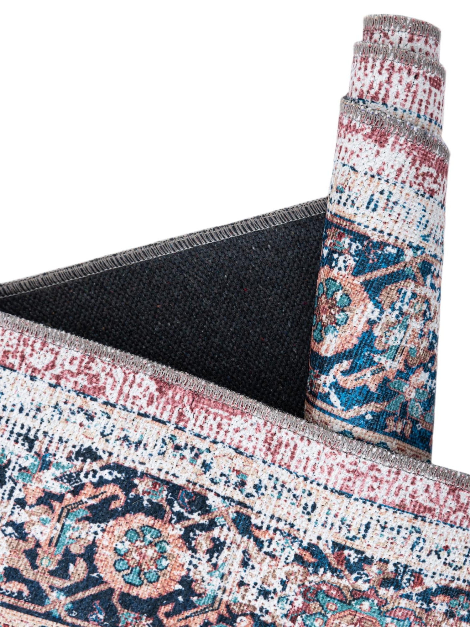 Washable Navy Blue 2' x 3' Yara Rectangle Area Rug Easy to Clean Stain Resistant & Durable Polyester & Chenille Carpet for Sale at Rug Engine