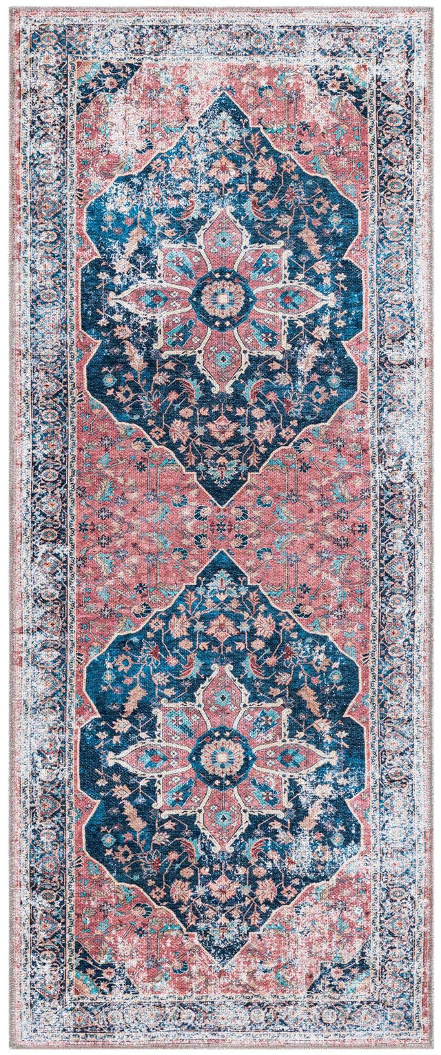 Washable Navy Blue 2' x 5' Yara Runner Area Rug Easy to Clean Stain Resistant & Durable Polyester & Chenille Carpet for Sale at Rug Engine
