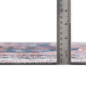 Washable Navy Blue 2' x 6' Yara Runner Area Rug Easy to Clean Stain Resistant & Durable Polyester & Chenille Carpet for Sale at Rug Engine