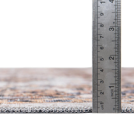 Washable Ivory Almond 7' 10 x 10' Yara Rectangle Area Rug Easy to Clean Stain Resistant & Durable