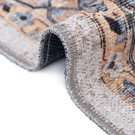 Washable Ivory Almond 7' 10 x 10' Yara Rectangle Area Rug Easy to Clean Stain Resistant & Durable