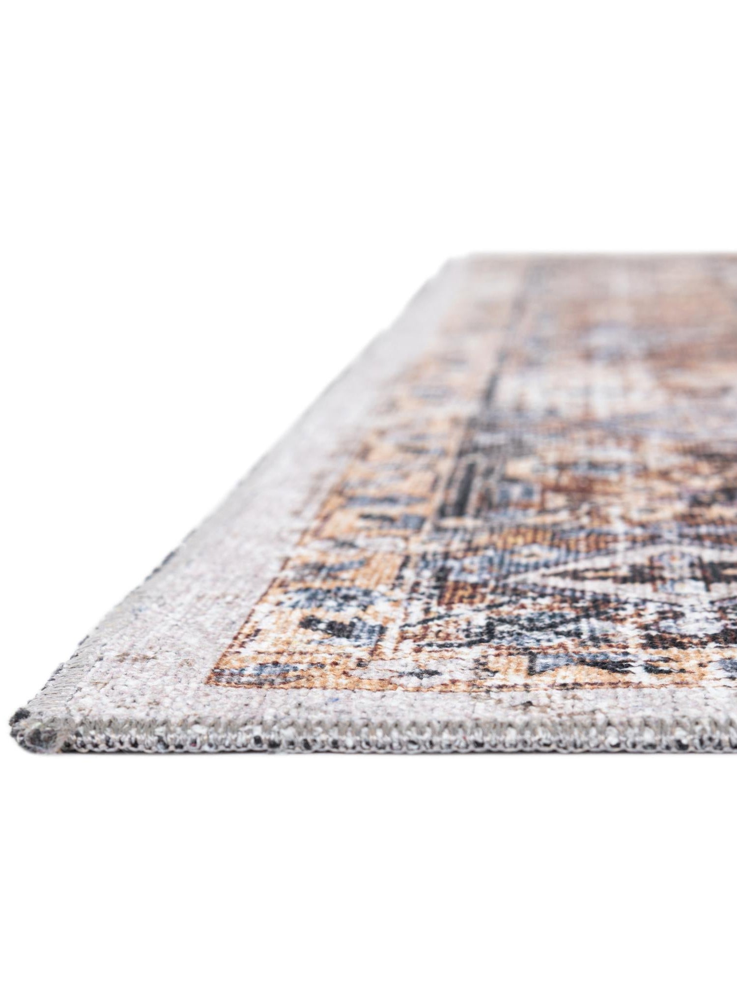 Washable Ivory Almond 7' 1 x 7' 1 Yara Square Area Rug Easy to Clean Stain Resistant & Durable Polyester & Chenille Carpet for Sale at Rug Engine