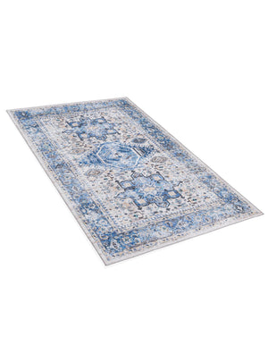 Washable Royal Blue 5' x 8' Yara Rectangle Area Rug Easy to Clean Stain Resistant & Durable Polyester & Chenille Carpet for Sale at Rug Engine