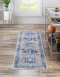 Washable Royal Blue 2' x 8' Yara Runner Area Rug Easy to Clean Stain Resistant & Durable Polyester & Chenille Carpet for Sale at Rug Engine
