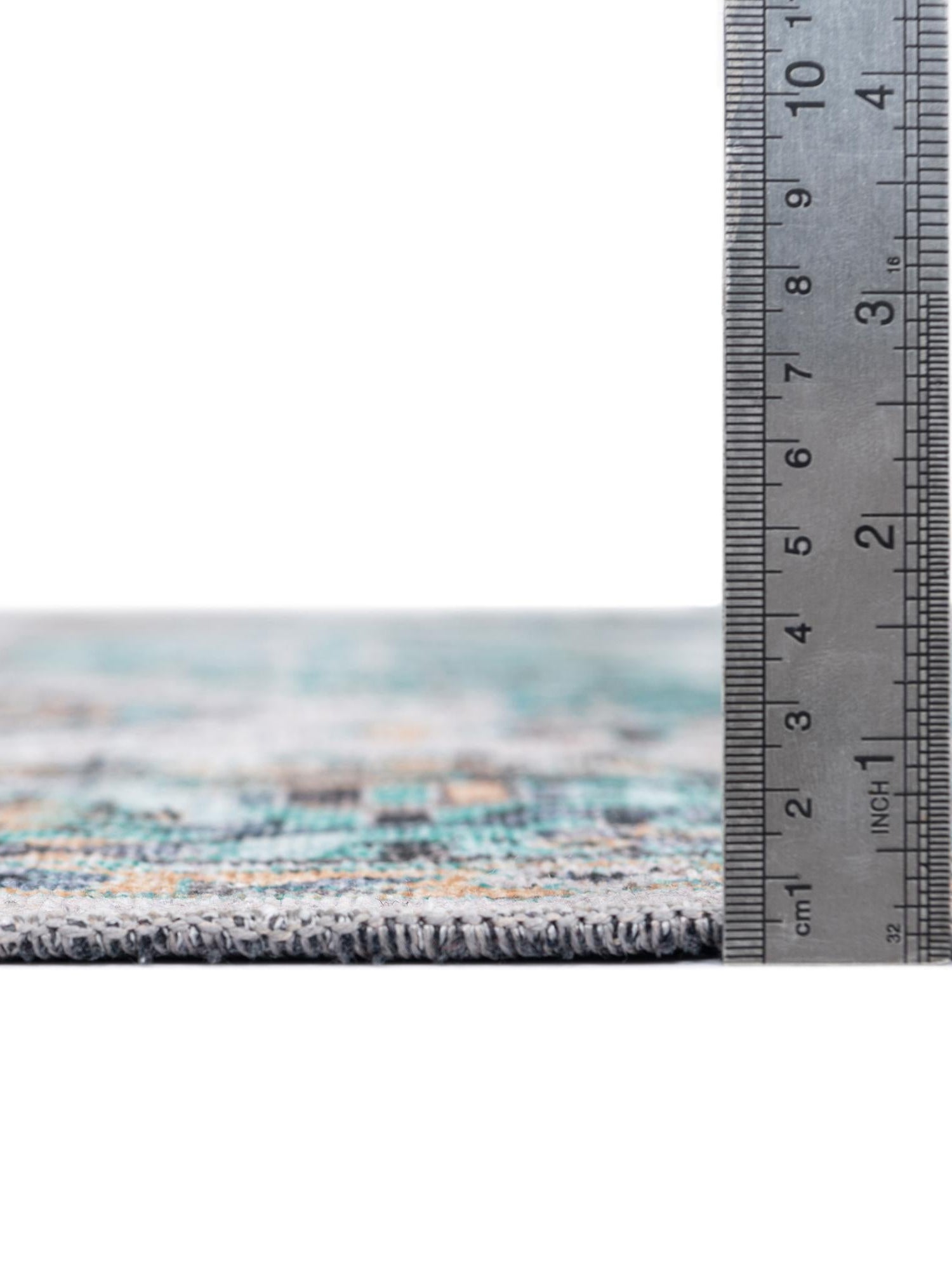 Washable Aqua Green 2' x 8' Yara Runner Area Rug Easy to Clean Stain Resistant & Durable Polyester & Chenille Carpet for Sale at Rug Engine