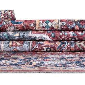 Washable Rust Red 2' x 3' Yara Rectangle Area Rug Easy to Clean Stain Resistant & Durable Polyester & Chenille Carpet for Sale at Rug Engine