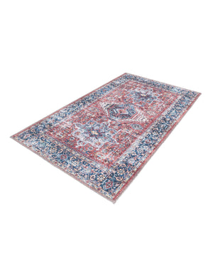 Washable Rust Red 2' x 3' Yara Rectangle Area Rug Easy to Clean Stain Resistant & Durable Polyester & Chenille Carpet for Sale at Rug Engine