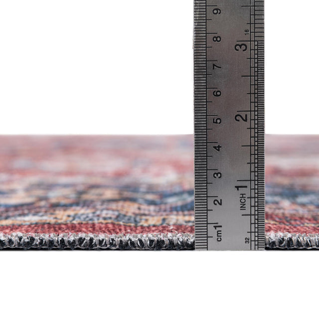 Washable Rust Red 7' 10 x 7' 10 Yara Octagon Area Rug Easy to Clean Stain Resistant & Durable Polyester & Chenille Carpet for Sale at Rug Engine