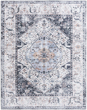 Washable Linen Charcoal 7' 10 x 10' Yara Rectangle Area Rug Easy to Clean Stain Resistant & Durable Polyester & Chenille Carpet for Sale at Rug Engine