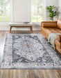 Washable Linen Charcoal 4' x 6' Yara Rectangle Area Rug Easy to Clean Stain Resistant & Durable Polyester & Chenille Carpet for Sale at Rug Engine