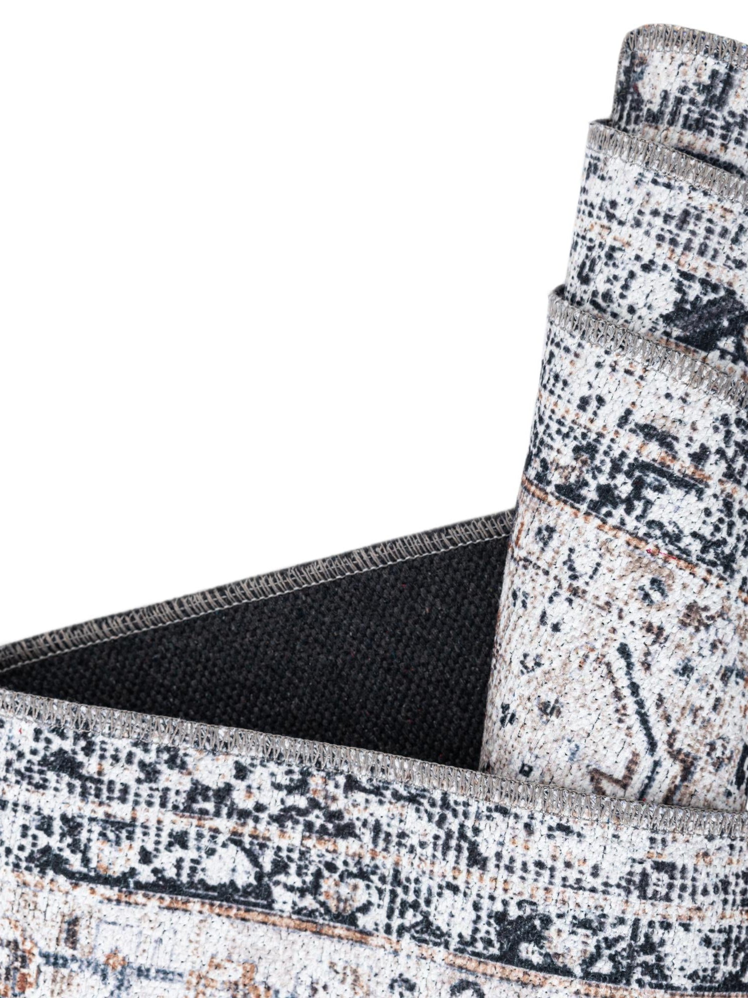 Washable Linen Charcoal 9' 10 x 13' 1 Yara Rectangle Area Rug Easy to Clean Stain Resistant & Durable Polyester & Chenille Carpet for Sale at Rug Engine
