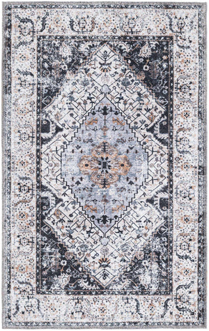Washable Linen Charcoal 2' x 3' Yara Rectangle Area Rug Easy to Clean Stain Resistant & Durable Polyester & Chenille Carpet for Sale at Rug Engine