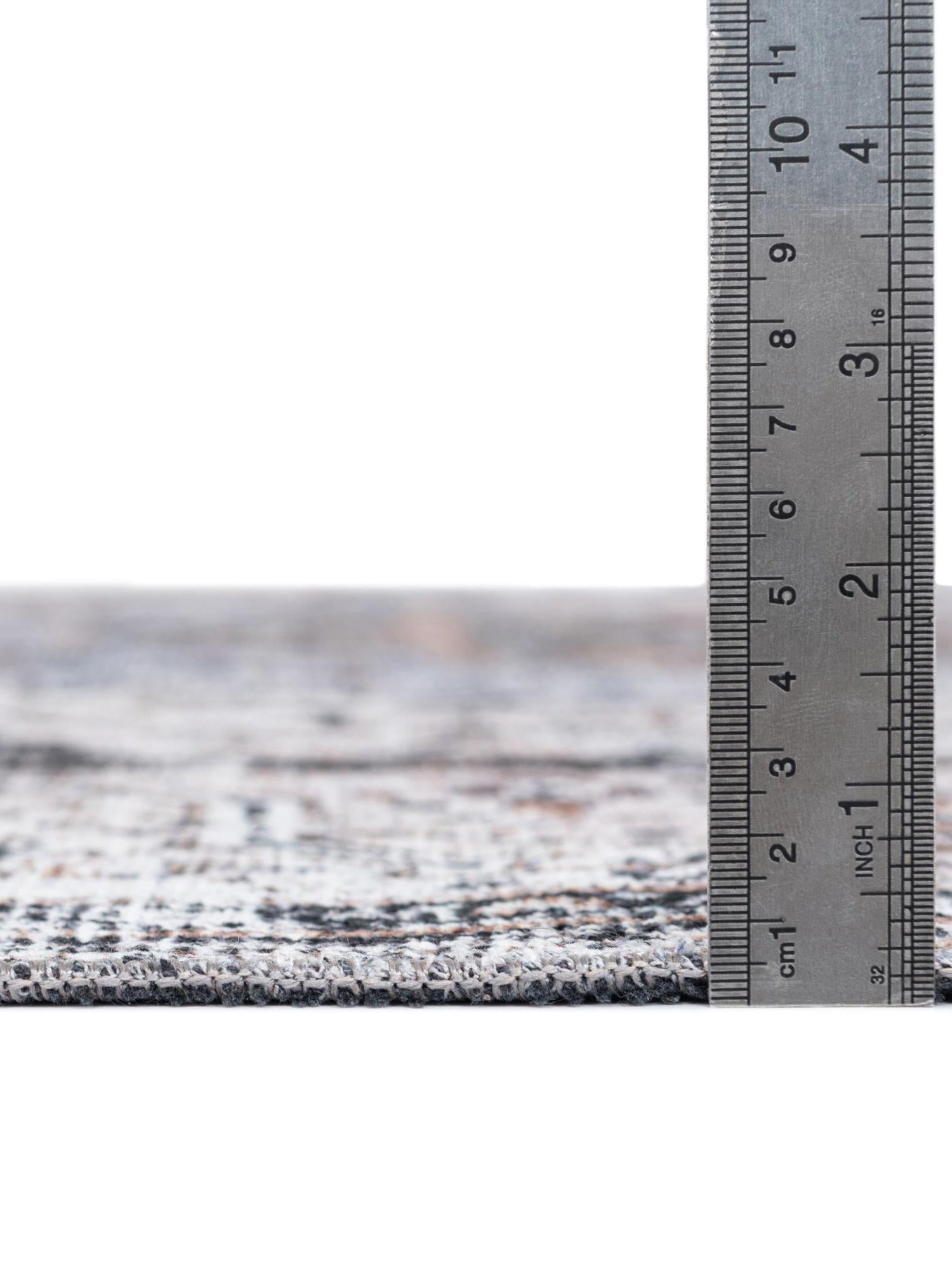 Washable Linen Charcoal 4' x 4' Yara Round Area Rug Easy to Clean Stain Resistant & Durable Polyester & Chenille Carpet for Sale at Rug Engine