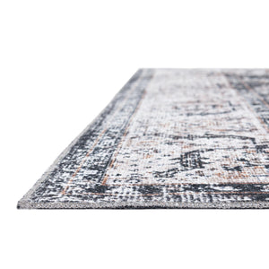 Washable Linen Charcoal 3' 3 x 3' 3 Yara Octagon Area Rug Easy to Clean Stain Resistant & Durable Polyester & Chenille Carpet for Sale at Rug Engine