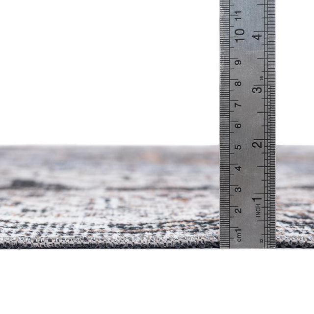 Washable Linen Charcoal 2' 7 x 13' 1 Yara Runner Area Rug Easy to Clean Stain Resistant & Durable Polyester & Chenille Carpet for Sale at Rug Engine