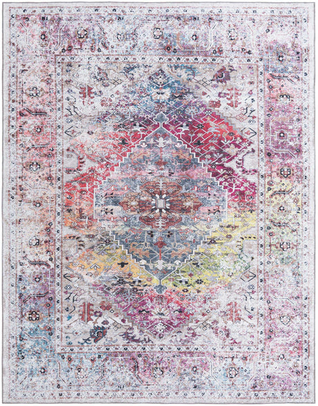 Washable Multicolor 7' 10 x 10' Yara Rectangle Area Rug Easy to Clean Stain Resistant & Durable Polyester & Chenille Carpet for Sale at Rug Engine