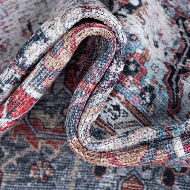 Washable Multicolor 5' x 8' Yara Rectangle Area Rug Easy to Clean Stain Resistant & Durable Polyester & Chenille Carpet for Sale at Rug Engine