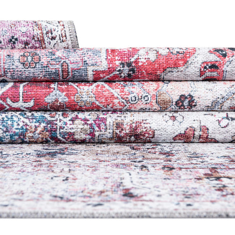 Washable Multicolor 6' x 9' Yara Rectangle Area Rug Easy to Clean Stain Resistant & Durable Polyester & Chenille Carpet for Sale at Rug Engine