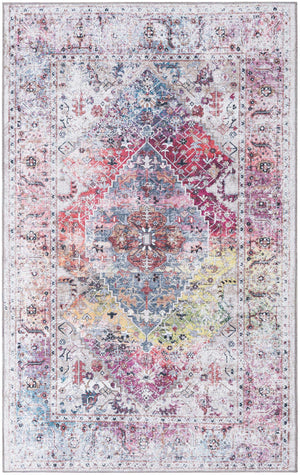 Washable Multicolor 5' x 8' Yara Rectangle Area Rug Easy to Clean Stain Resistant & Durable Polyester & Chenille Carpet for Sale at Rug Engine