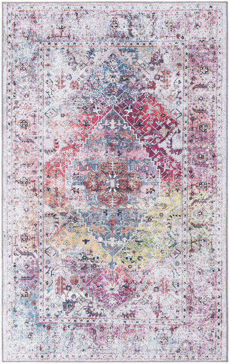 Washable Multicolor 5' x 8' Yara Rectangle Area Rug Easy to Clean Stain Resistant & Durable Polyester & Chenille Carpet for Sale at Rug Engine