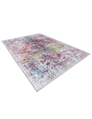 Multicolor 4' x 6' Yara Washable Rectangle Rug