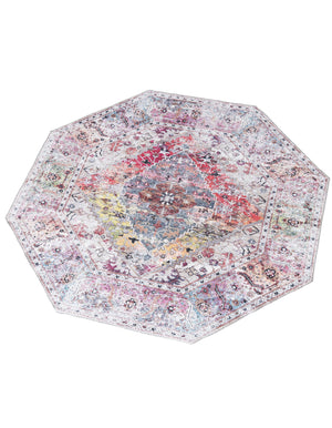 Washable Multicolor 7' 10 x 7' 10 Yara Octagon Area Rug Easy to Clean Stain Resistant & Durable Polyester & Chenille Carpet for Sale at Rug Engine