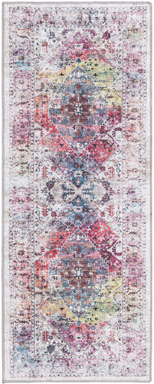 Washable Multicolor 2' x 5' Yara Runner Area Rug Easy to Clean Stain Resistant & Durable Polyester & Chenille Carpet for Sale at Rug Engine