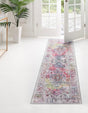 Washable Multicolor 2' x 6' Yara Runner Area Rug Easy to Clean Stain Resistant & Durable Polyester & Chenille Carpet for Sale at Rug Engine