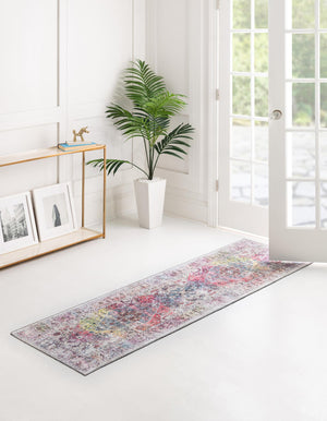 Washable Multicolor 2' x 5' Yara Runner Area Rug Easy to Clean Stain Resistant & Durable Polyester & Chenille Carpet for Sale at Rug Engine