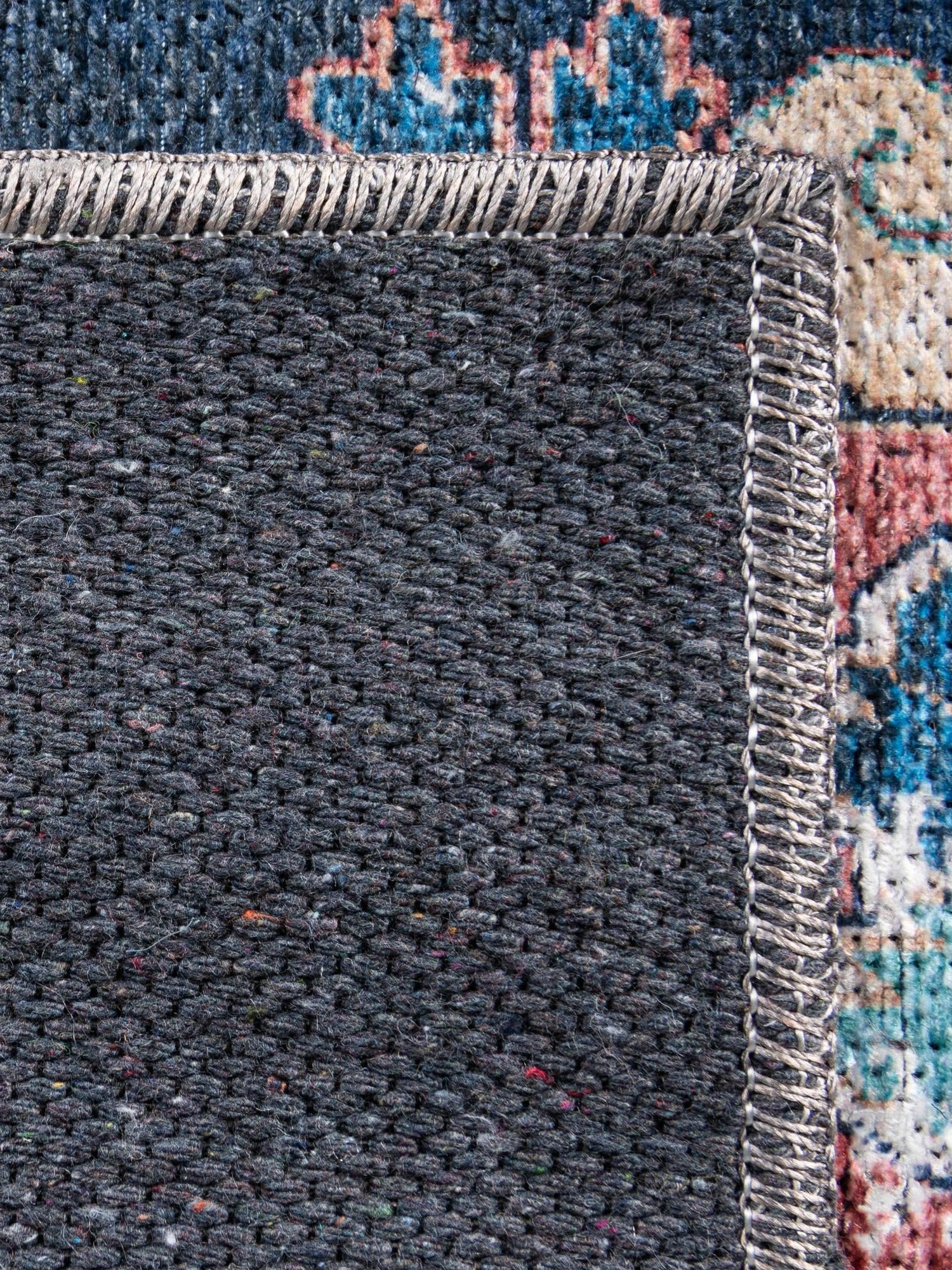 Washable Navy Blue 2' x 6' Yara Runner Area Rug Easy to Clean Stain Resistant & Durable Polyester & Chenille Carpet for Sale at Rug Engine