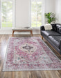 Light Coral Pink 8' x 10' Yara Washable Rectangle Rug