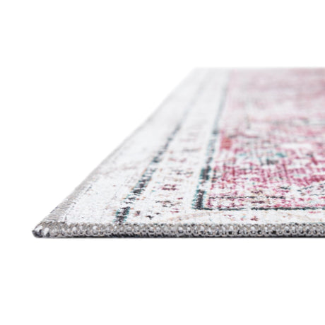 Washable Light Coral Pink 4' x 6' Yara Rectangle Area Rug Easy to Clean Stain Resistant & Durable Polyester & Chenille Carpet for Sale at Rug Engine