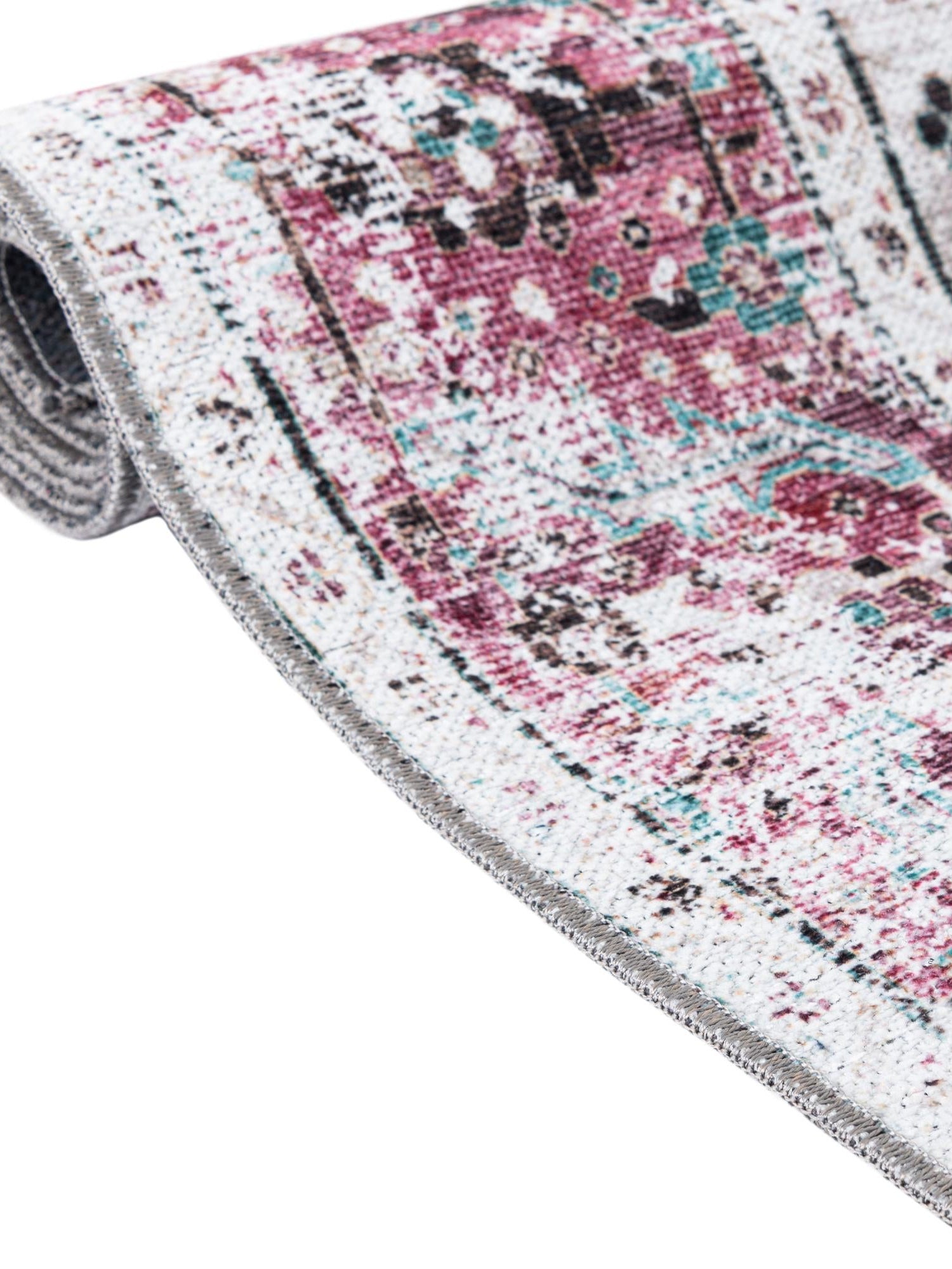 Washable Light Coral Pink 4' x 6' Yara Rectangle Area Rug Easy to Clean Stain Resistant & Durable Polyester & Chenille Carpet for Sale at Rug Engine